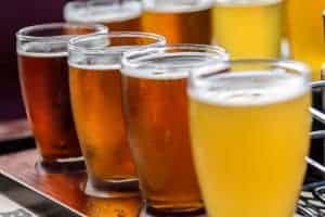 New Blog Layout Closeup low angle view of beer flight