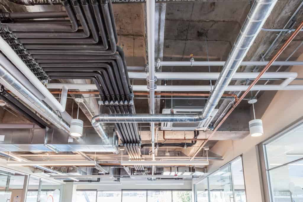 overhead pipes and hvac