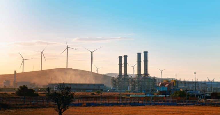 Wind farm and gas plant