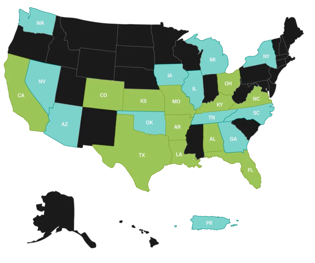 EnergyLink operates nationwide. View a map of where we have or will complete renewable installations